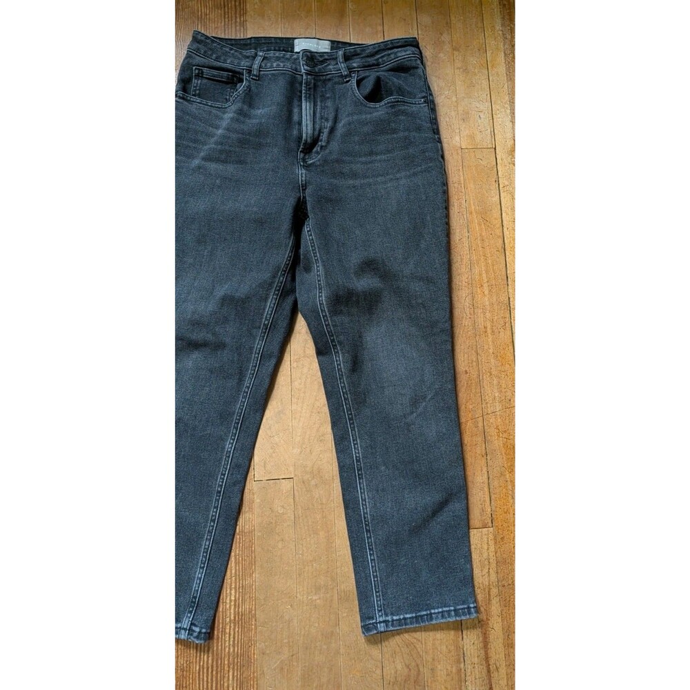 Everlane Womens 30 Crop Gray Charcoal Ankle Stretch High Rise Straight Jeans
